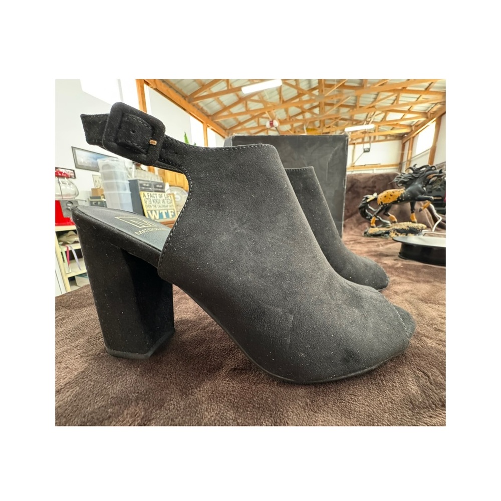 Material Girl Elegant Black Women's Peep toe Shoes size 9.5